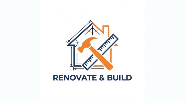 Home renovation and construction logo
