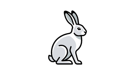 Fototapeta premium Arctic hare flat vector icon