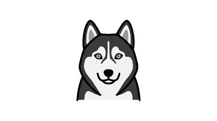 Siberian husky dog flat vector icon © firehide
