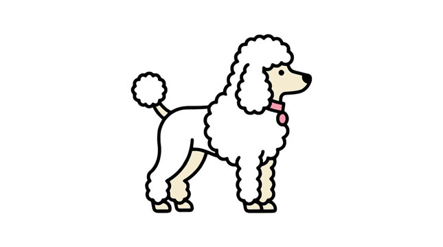 Poodle dog flat vector icon