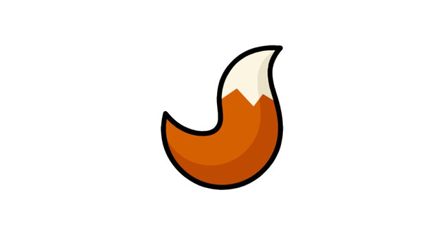 Fox tail flat vector icon