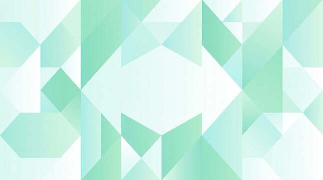 Balanced flat vector-like geometric grid background in mint green, pale aqua and white with clear copy space