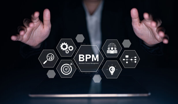 Business Process Management concept showing workflow analysis, process optimization, team collaboration, automation, and performance improvement Latch