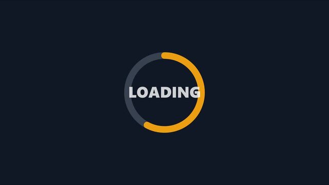 Animated loading spinner circle with progress bar for web interface and digital user experience animation 4k