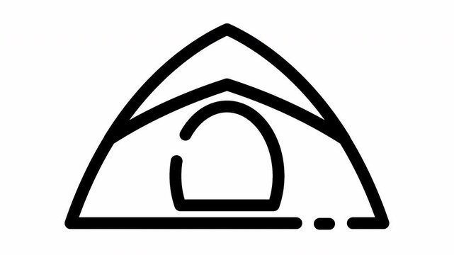 Camping tent video animation representative for holiday and adventure