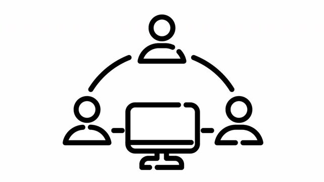 Remote team working for business animation video