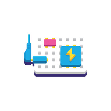 Circuit breadboard representing electronic prototyping protoboard technology