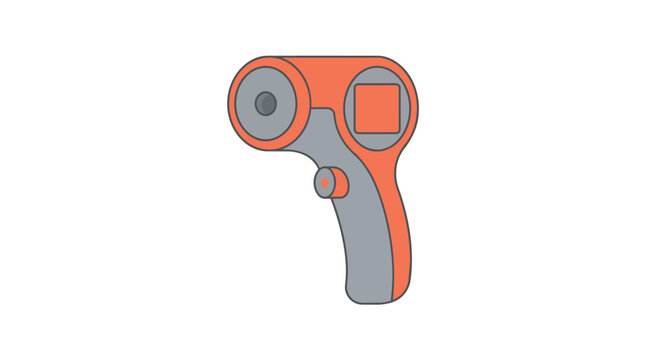 Infrared laser thermometer gun for industrial temperature measurement vector illustration in flat design for hvac inspection