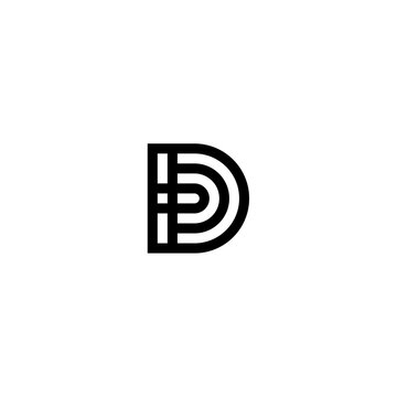 Clean and modern monogram logo design featuring double letter D initials. Minimalist black and white line art suitable for tech startups, corporate branding, modern businesses, and creative agency ide