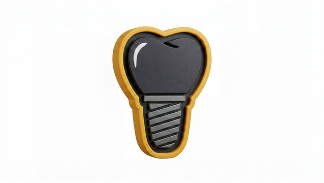 Dental implant 3D tooth icon