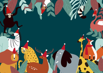 Fototapeta premium Animals theme template vector illustration