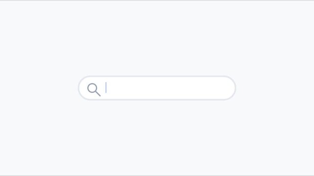 Searching creative ideas in search bar, minimalist digital interface animation for web and user experience concepts 4k