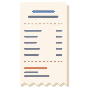 Invoice Document Flat Vector Illustration Isolated on White Background