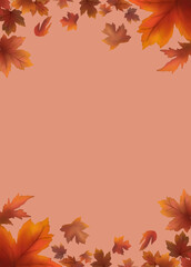 Obraz premium Red maple leaf framed background vector
