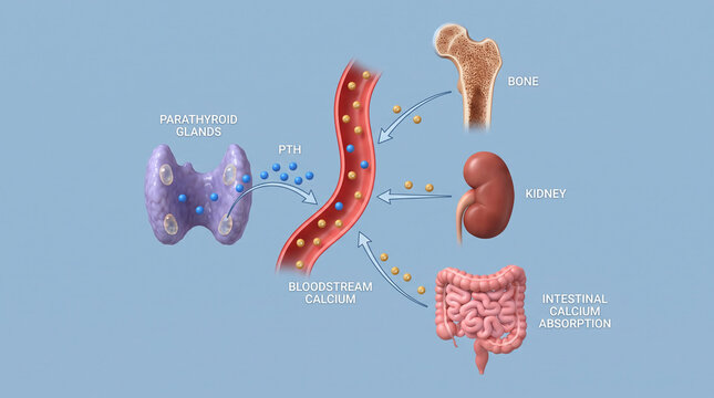 Parathyroid Gland and Calcium Regulation Medical Infographic