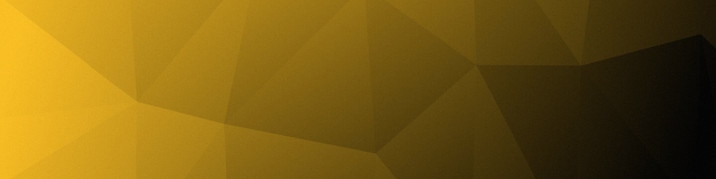 Abstract black and amber Dynamic Crystal Background &ndash; Directional Low Poly Banner with Glossy Reflections
