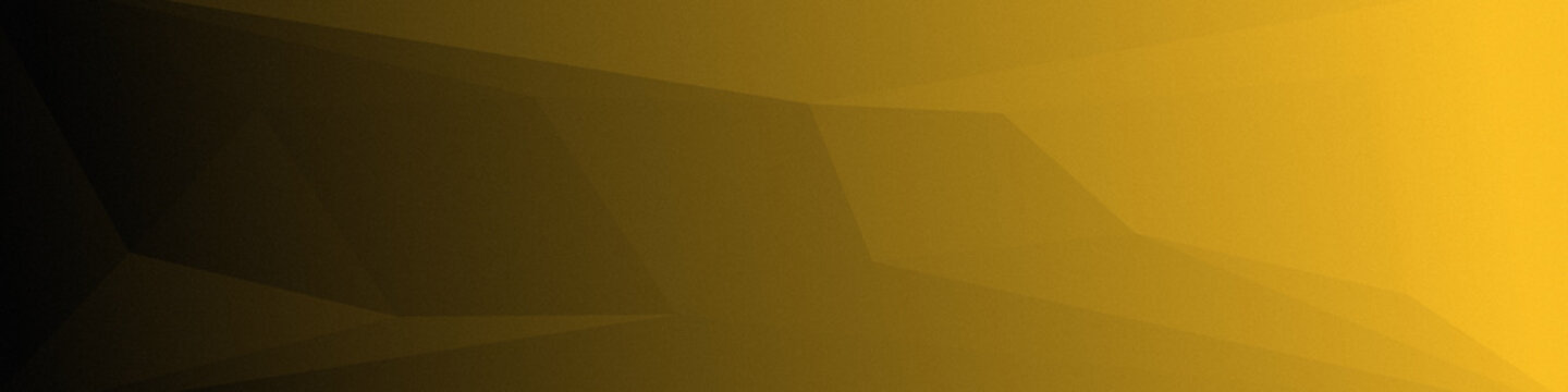 Abstract black and amber Organic Crystal Background &ndash; Faceted Geometric Triangle Banner with Luminous Reflections