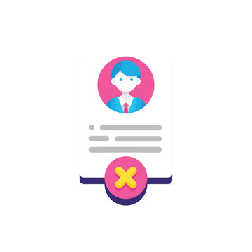Employee profile with cancel mark representing employee offboarding exit