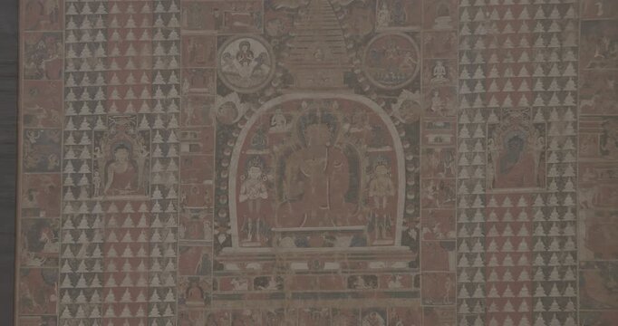 Tathagata Vairochana - One Of Five Dhyani Buddhas. Laksha-chaitya Pata Is Symbolic Offering Of One Hundred Thousand Chaityas -stupas- To God. Ungraded C LOG 2 It Is Name Of Vrata Or Ritual Observed By
