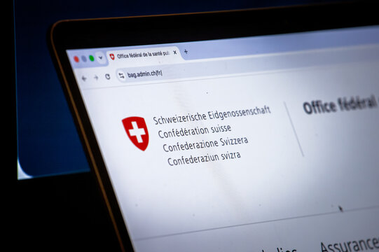 BERN, SWITZERLAND - JUNE 23, 2026: official Swiss Confederation wordmark on a federal website. The image highlights Switzerland's multilingual government identity and public administration.