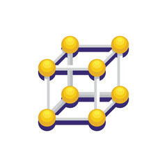Obraz premium Connected nodes forming digital network structure