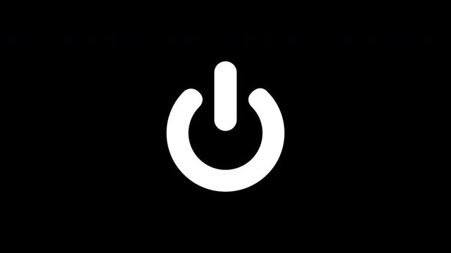Power On Off Button Icon Motion Graphic Loop With Alpha Channel