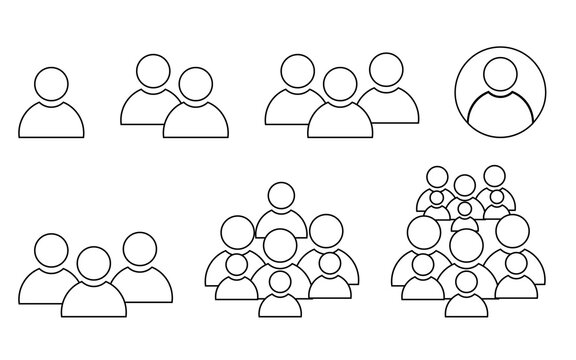line art people icon set in trendy flat style persons symbol infographics website design