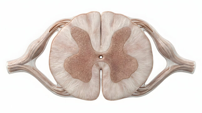 Human Spinal Cord Cross Section Anatomy Illustration