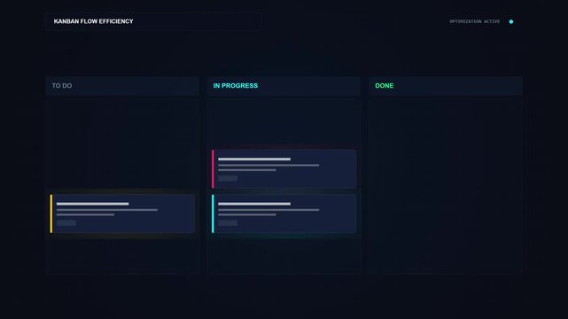 Digital Kanban Task Management Interface Showing Workflow Organization