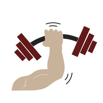 Hand muscle lift dumbell design flat, hand muscle lifting dumbell flat vector,hand arm lift barbell flat illustration,hand muscle lifting barbell design flat,hand  muscle dumbbell flat icon