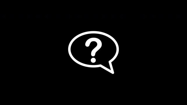 Speech Bubble Question Mark Help Support Icon Motion Alpha Channel