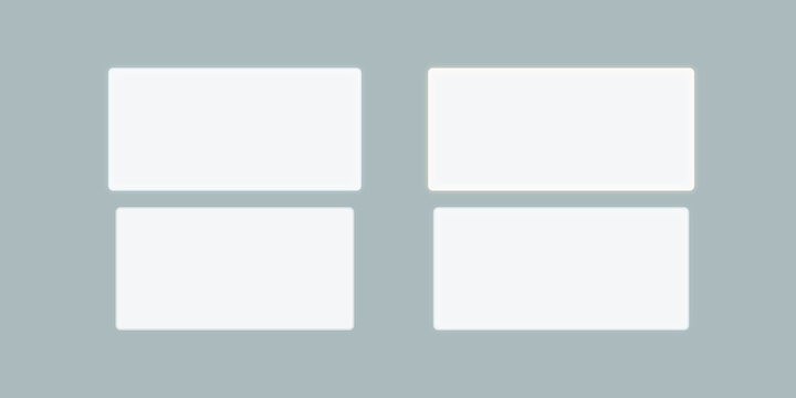 Four softly lit white rectangle placeholders appear in a 2x2 arrangement on a pale gray background, perfect for neutral UI design mockups.