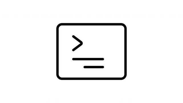 Animated Terminal Window Command Line Coding Software Interface on White