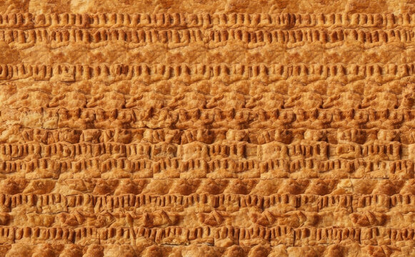 Ancient Cuneiform Script Carved on Clay Tablet Surface Archaeological Artifact Background