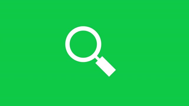 Search Magnifying Glass Zoom Interface Motion Icon on green screen
