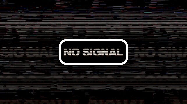 NO SIGNAL Glitch Out: Retro TV Static & Digital Distortion Effect Background