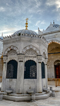 Ottoman Ablution Fountain in Courtyard of Yeni Cami Mosque