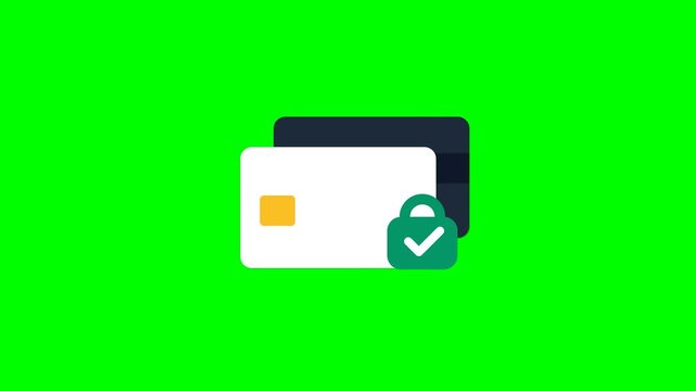 Credit Card Security Verification Icon Animation Green Screen