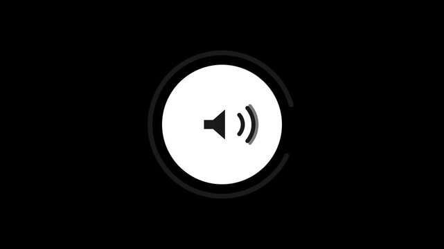 Sound Volume Icon Increasing Circle Animation Black Background