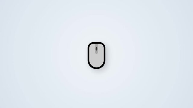 Minimal white wireless computer mouse pointer left click