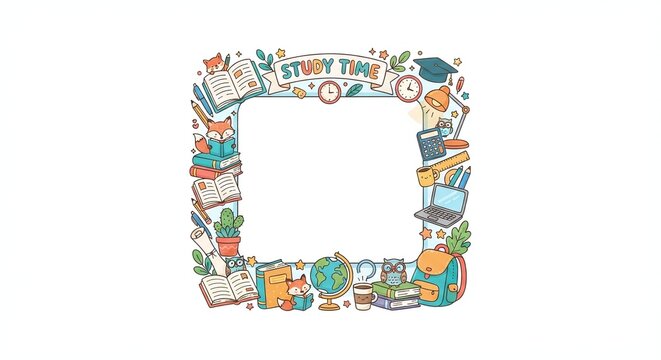 isolated white background, creative design cartoon illustration border frame design for your works, text frame, image frame