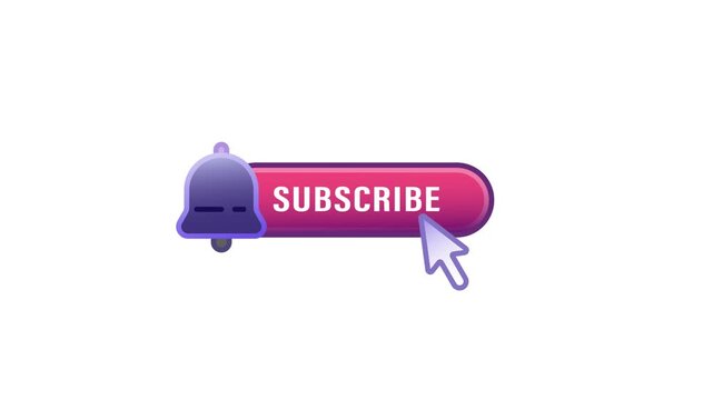 Animated Subscribe Button with Notification Bell Icon for Channel Overlay