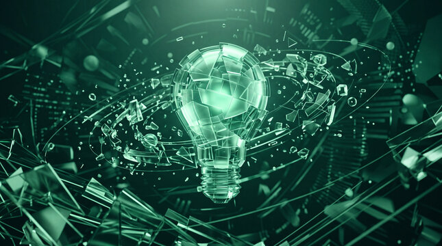 Creative thinking concept with lightbulb cloud form
