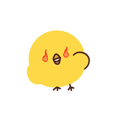 Fototapeta premium Cute Happy Yellow Cartoon Chick
