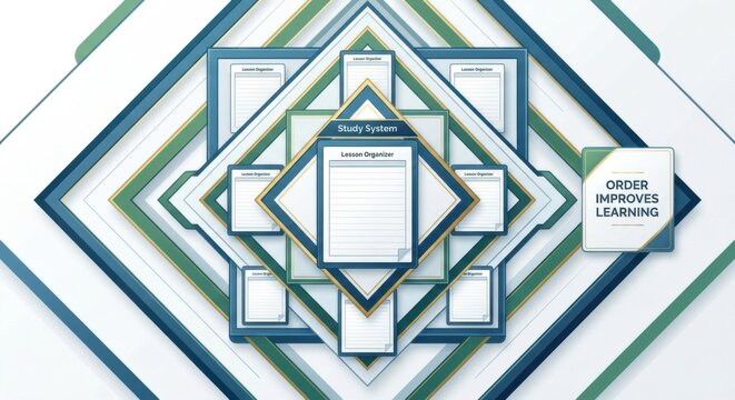 Layered Geometric Lesson Organizers for Effective Study Planning
