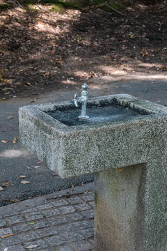Public Drinking Fountain in a Park