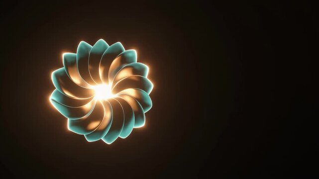Glowing Enzyme Molecule With Active Site in Bronze