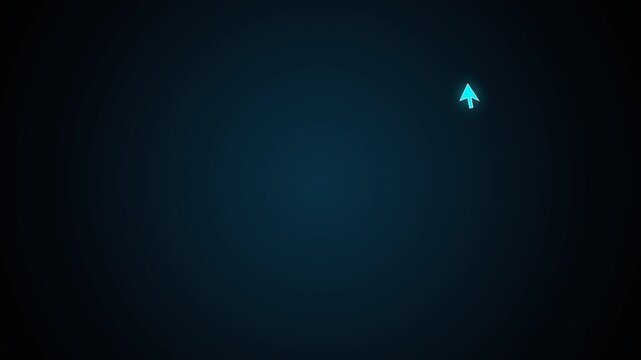 Digital blue background with glowing cursor arrow in motion