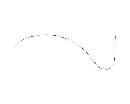 Simple u-shaped dotted line graphic element with curved path u shape abstract line minimalist design decorative curve smooth line modern graphic vector style geometry artistic creative