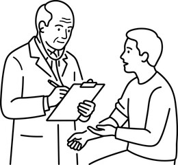 Fototapeta premium Doctor and Patient Consultation Medical Checkup Healthcare Doctor Writing Notes